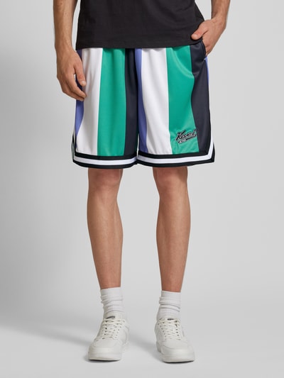 KARL KANI Loose Fit Shorts mit Label-Stitching Gruen 4