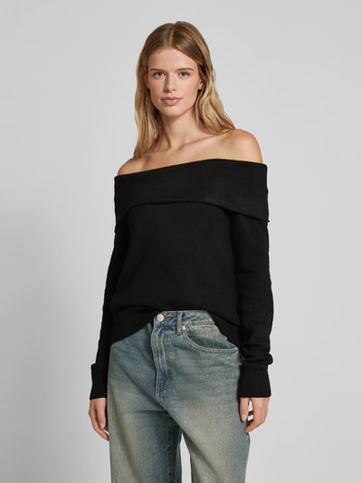 Review Strickpullover im Off-Shoulder-Look Black 4