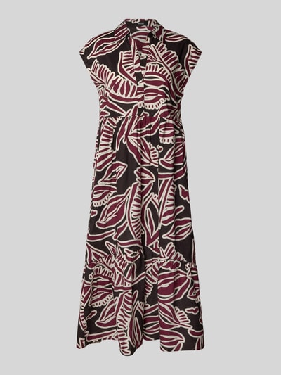 OPUS Midi-jurk met V-hals, model 'Werisa' Donkerblauw - 2