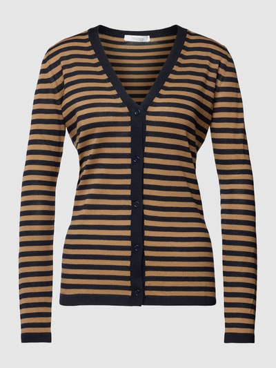 MaxMara Leisure Cardigan van scheerwol met streepmotief, model 'COROLLA' Marineblauw - 2