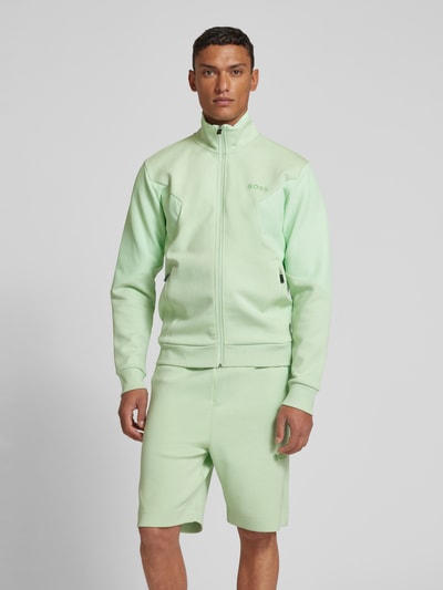 BOSS Green Bluza rozpinana ze stójką model ‘Skaz’ Jasnozielony 4