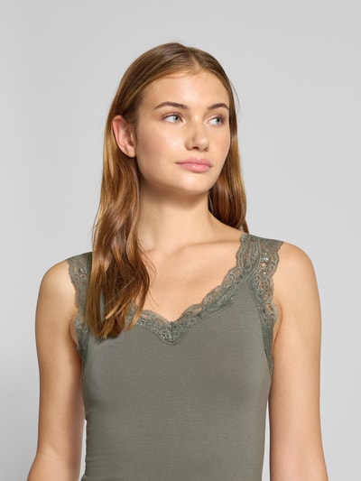 Pieces Slim fit tanktop van viscosemix, model 'BARBERA' Middengrijs - 3