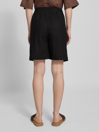 FREE/QUENT Relaxed Fit Leinenbermudas mit Tunnelzug Modell 'Lava' Black 5