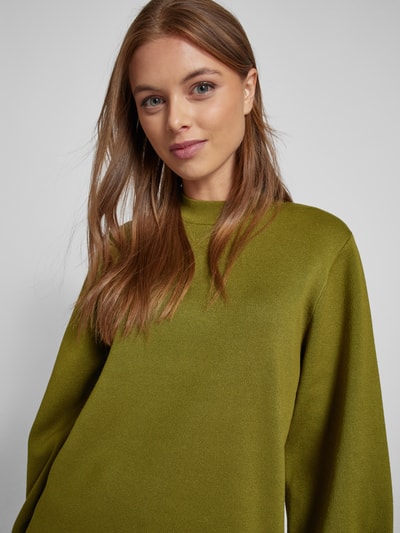 Jake*s Collection Gebreide pullover van viscosemix met ballonmouwen Groen - 3