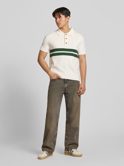 Tommy Jeans Regular Fit Poloshirt aus reiner Baumwolle  Offwhite 1