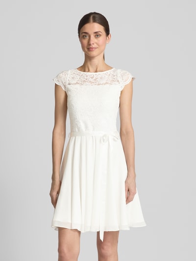 SWING Cocktailjurk met kant en strikceintuur Offwhite - 4