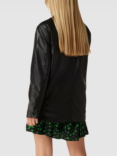 EDITED Blazer in leerlook, model 'Nadya Blazer' Zwart - 5