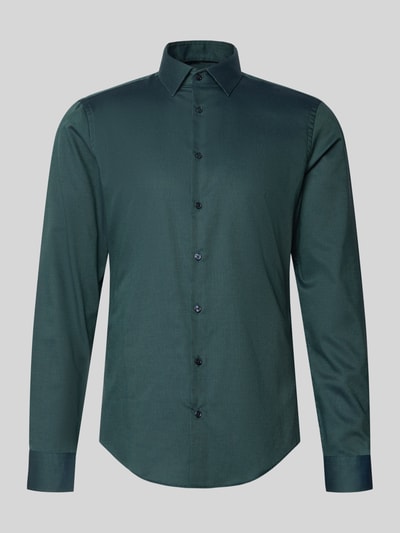 Jake*s Slim fit zakelijk overhemd van katoen met kentkraag Rietgroen - 2