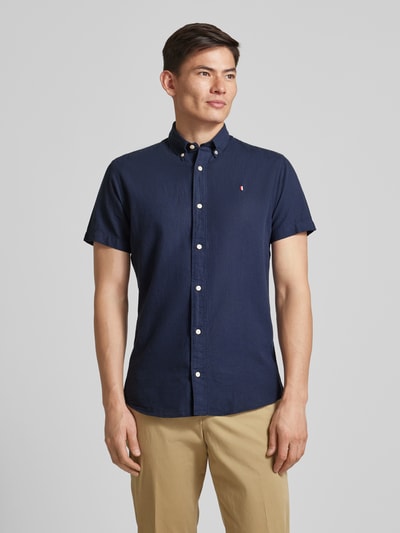 Jack & Jones Premium Koszula casualowa o kroju slim fit z efektem melanżowym model ‘SUMMER’ Granatowy 4