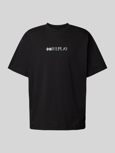 Replay T-shirt met labelprint, model 'Martin Garrix' Zwart - 2