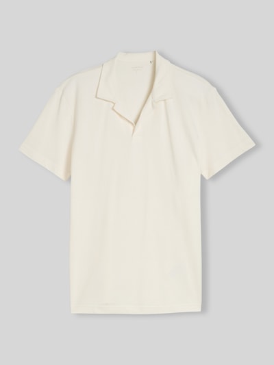 Tom Tailor Regular Fit Poloshirt aus Baumwoll-Mix mit Resortkragen Offwhite Melange 2