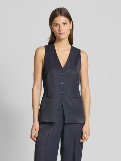 Someday Gilet met knoopsluiting, model 'Noronja' Marineblauw - 4