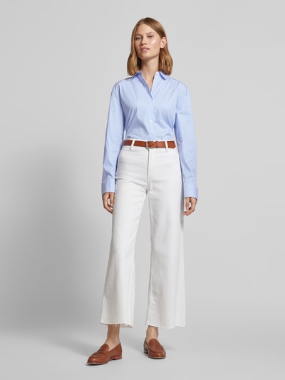 HUGO Slim fit overhemdblouse met labelstitching, model 'The Girlfriend' Bleu - 1