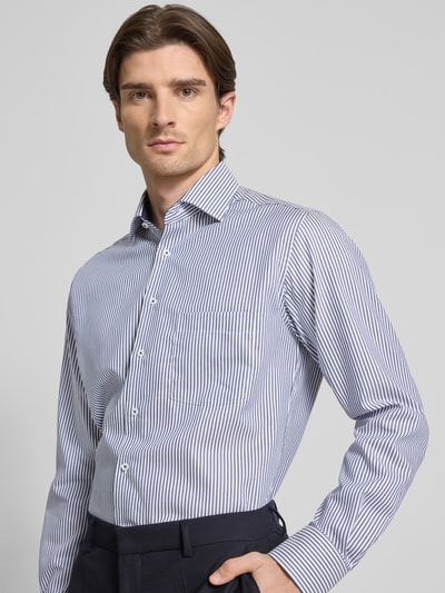 ETERNA Comfort Fit Businesshemd mit Knopfleiste Marine 3