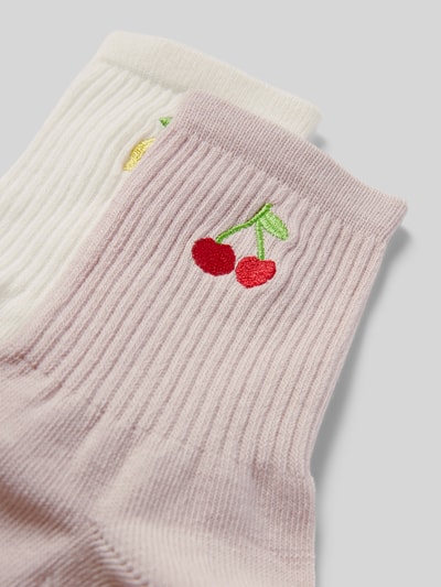 Jake*s Casual Socken mit Label-Stitching im 2er-Pack Hellgelb 2