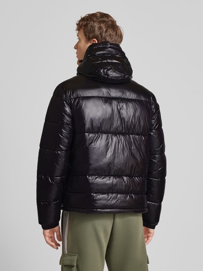 EA7 Emporio Armani Gewatteerd jack met labelpatch, model 'SHINY’ Zwart - 5