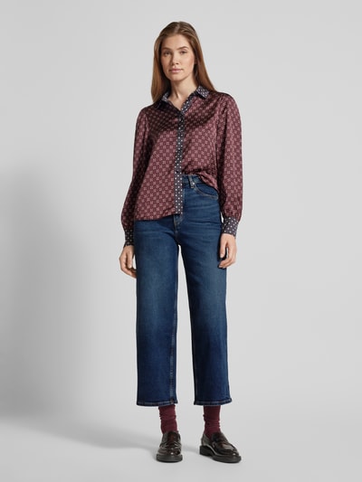 Marc O'Polo Wide Leg Jeans aus elastischem Baumwoll-Mix Modell 'TOLVA' Marine Melange 1