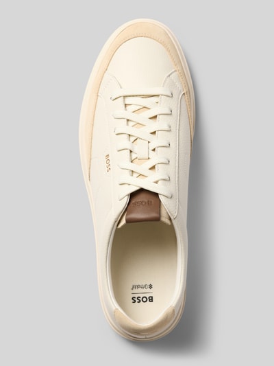 BOSS Sneaker aus echtem Leder Modell 'Kieran_Tenn' Weiss 3