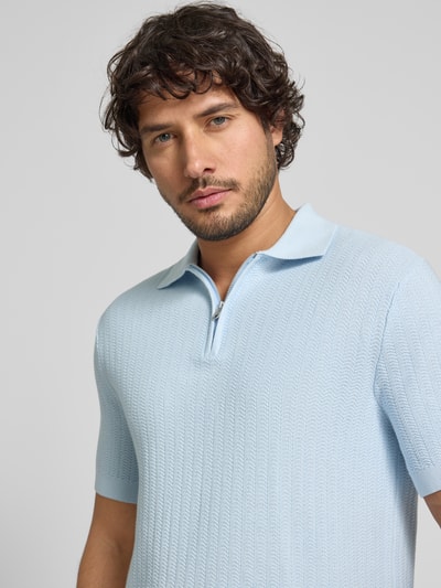 Selected Homme Koszulka polo o kroju regular fit z czystej bawełny ekologicznej model 'CRAN' Błękitno-niebieski 3