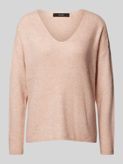 Vero Moda Regular Fit Strickpullover in Melange Modell 'CREWLEFILLE' Rose 1