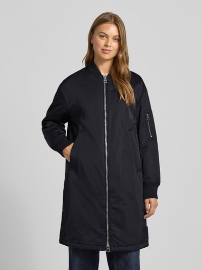 Marc O'Polo Comfort fit lange jas in bomberstijl Marineblauw - 4