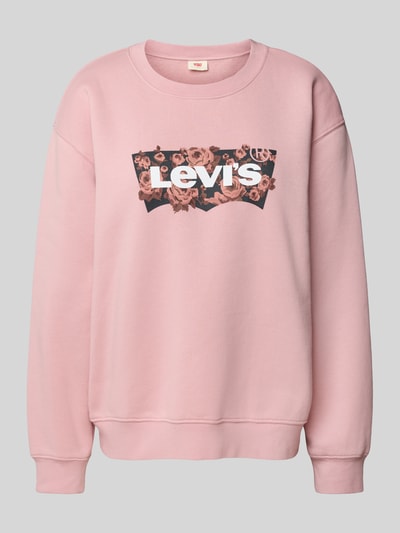Levi's® Sweatshirt mit Logo-Print und Rundhalsausschnitt Altrosa 2