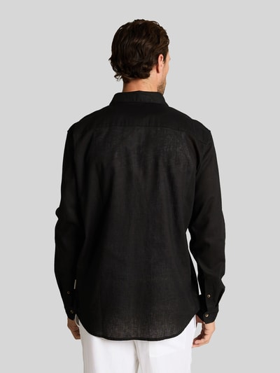 Tom Tailor Regular Fit Freizeithemd aus Leinen-Baumwolle-Mix Black 5