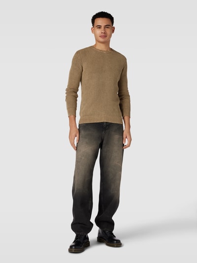 Replay Gebreide pullover met ribboorden Beige - 1