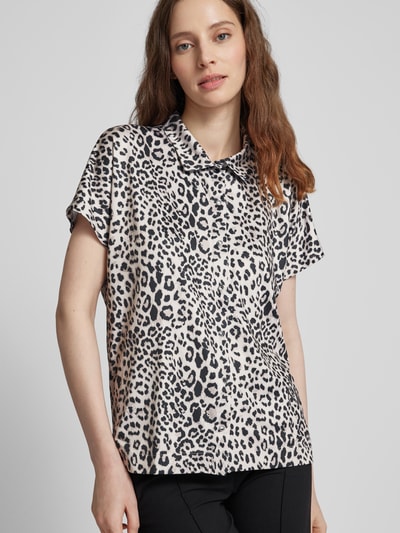 Christian Berg Woman Blouseshirt met dierenprint Zand - 3