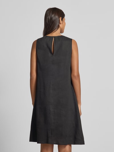 Marc Cain Knielanges Leinenkleid mit Label-Applikation Black 5