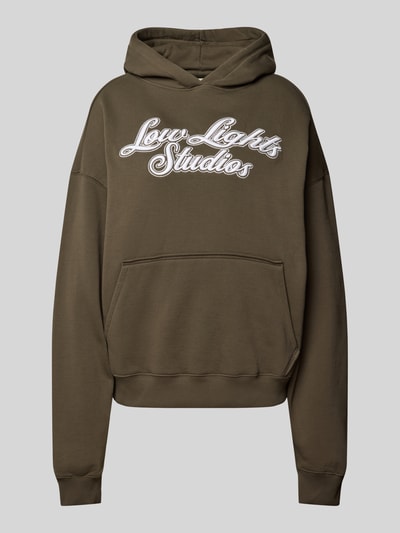 Low Lights Studios Hoodie mit Label-Stitching Modell 'Shutter' Taupe 1