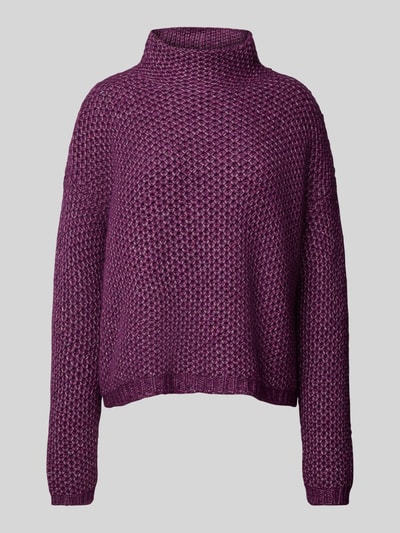 HUGO Strickpullover mit Stehkragen Modell 'Safineynny' Aubergine 2