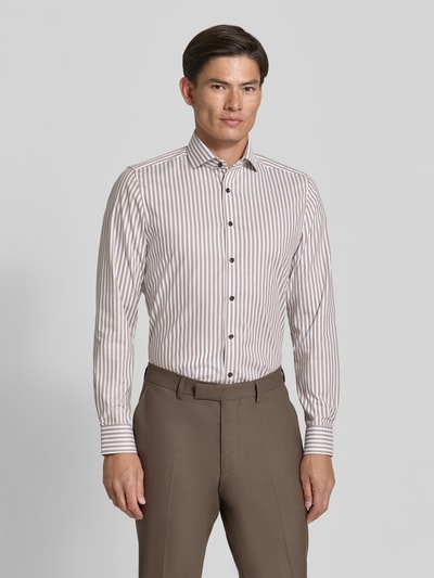 OLYMP Level 5 Body Koszula biznesowa o kroju slim fit z mieszanki bawełny Średniobrązowy 4