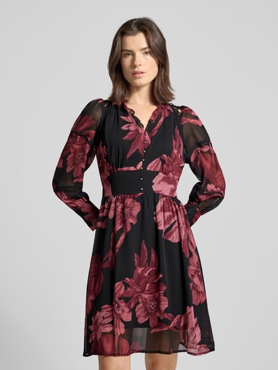 ZABAIONE Knielanges Kleid mit V-Ausschnitt Modell 'Ma44rcella' Black 4