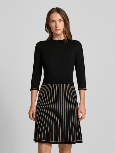 Christian Berg Woman Selection Knielanges Kleid aus Viskose-Mix in Strick-Optik Black 4