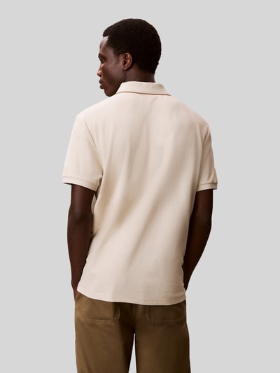 CK Calvin Klein Poloshirt mit Logo Stitching aus reiner Baumwolle Offwhite 5