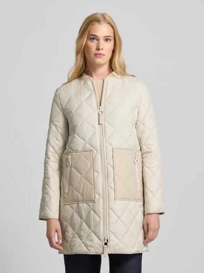 Christian Berg Woman Selection Relaxed Fit Steppmantel mit Stehkragen Kitt 4