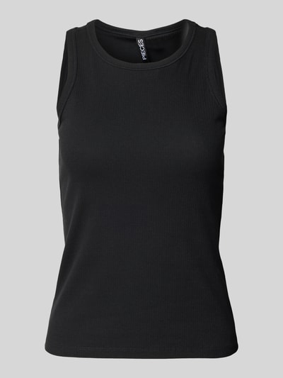 Pieces Regular Fit Tank Top in Rippoptik Modell 'RUKA' Black 2