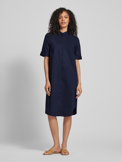 Christian Berg Woman Selection Midi-jurk met opstaande kraag Marineblauw - 4