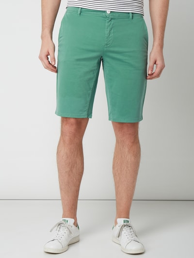 BOSS Orange Slim Fit Shorts mit Stretch-Anteil Modell 'Schino' Gruen 4