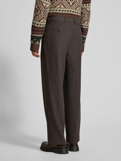 Scotch & Soda Straight Fit Stoffhose mit Bügelfalten Dunkelbraun 5