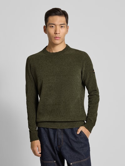 camel active Slim Fit Pullover in Strick-Optik Modell 'Chinile' Oliv 4