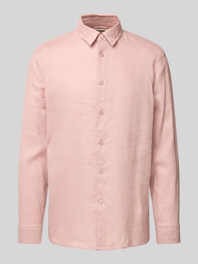 Drykorn Regular Fit Freizeithemd aus Leinen-Baumwoll-Mix Koralle 2