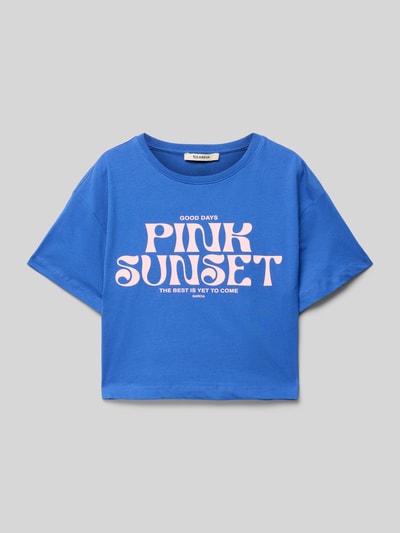 Garcia Cropped T-Shirt mit Rundhalsausschnitt Royal 1