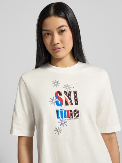 Marc Cain T-shirt van puur katoen met statementprint Offwhite - 3