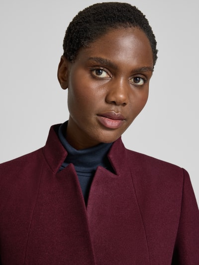 comma Płaszcz ze stójką Bordowy 3