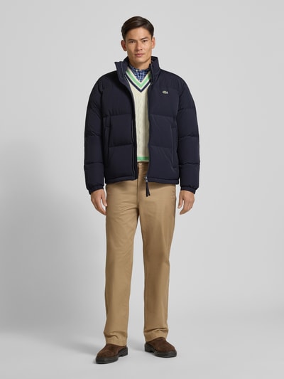 Lacoste Regular fit donsjack met opstaande kraag en geïntegreerde capuchon Donkerblauw - 1