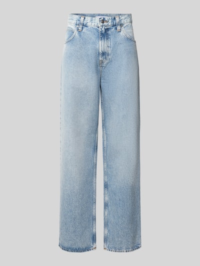 Produktfoto, Jeans mit Eingrifftaschen Modell 'MATRIX' von Edwin, hellblau, Baumwolle, Regular Fit, glatte Textur, Kontext: Herren Jeans von Edwin, Reine Baumwolle, Regular Fit, Modell 'MATRIX', Eingrifftaschen, Bundweite bei Größe 32/32: 43 cm, Innenbeinlänge bei Größe 32/32: 82 cm