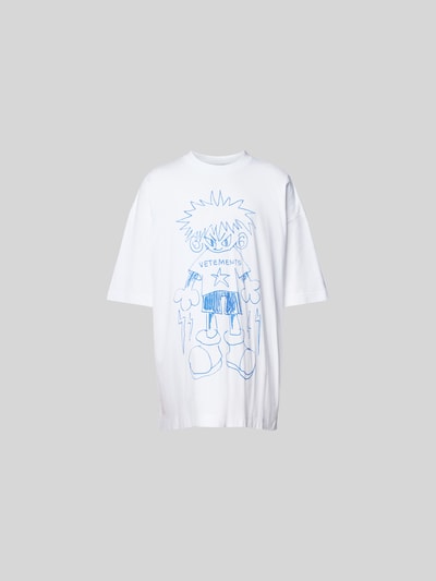 VETEMENTS Oversized T-Shirt mit Label-Print Weiss 2