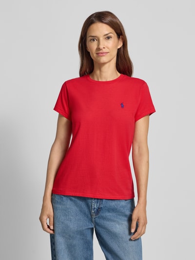 Polo Ralph Lauren T-shirt met labelstitching en ronde hals Rood - 4